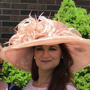 Champagne gold and pink hat